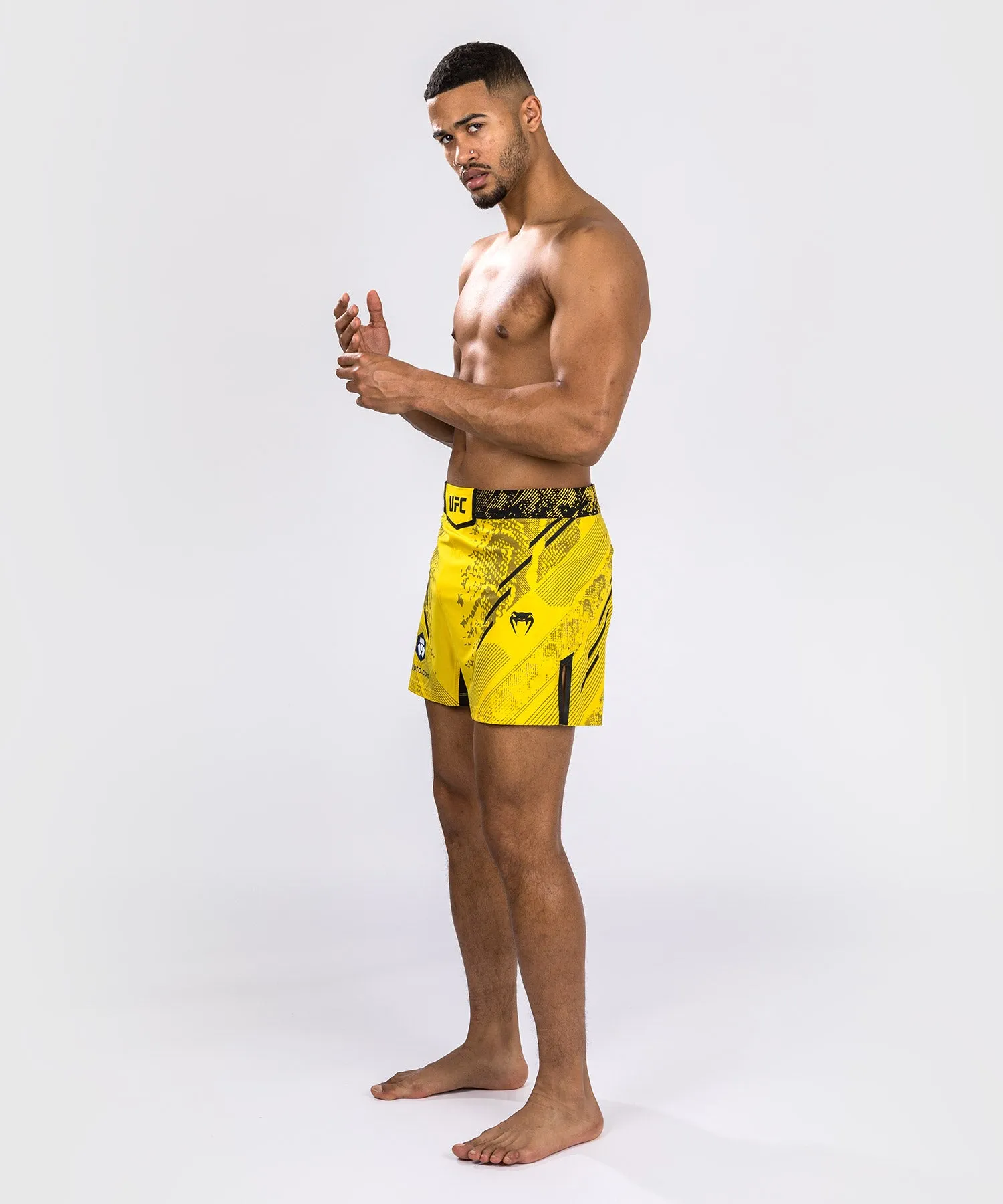 UFC Adrenaline by Venum Personalized Authentic Fight Night Yellow Shorts Men's Short Cut