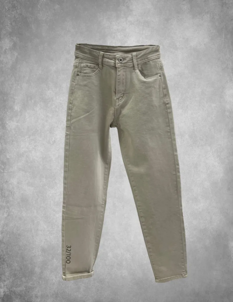 Beige MOM Fit Women's Pants Lasal