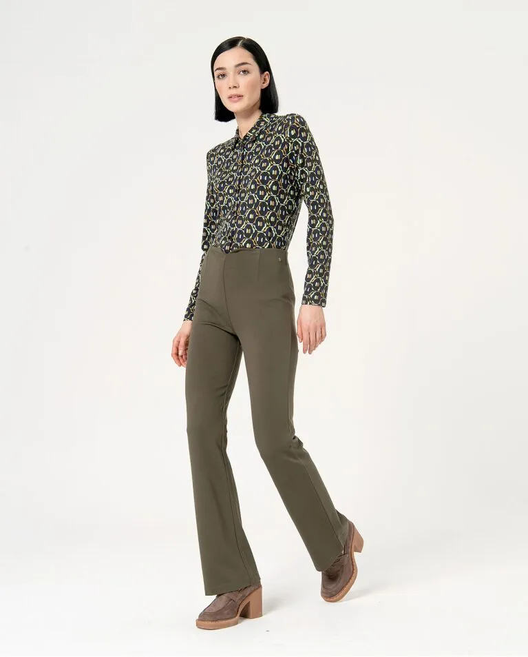 Pantalón Punto Flare Caqui