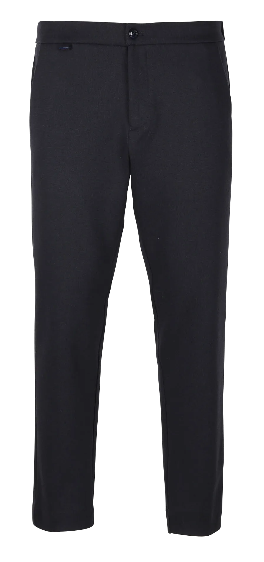 Pantalón recto de mezcla de algodón en azul