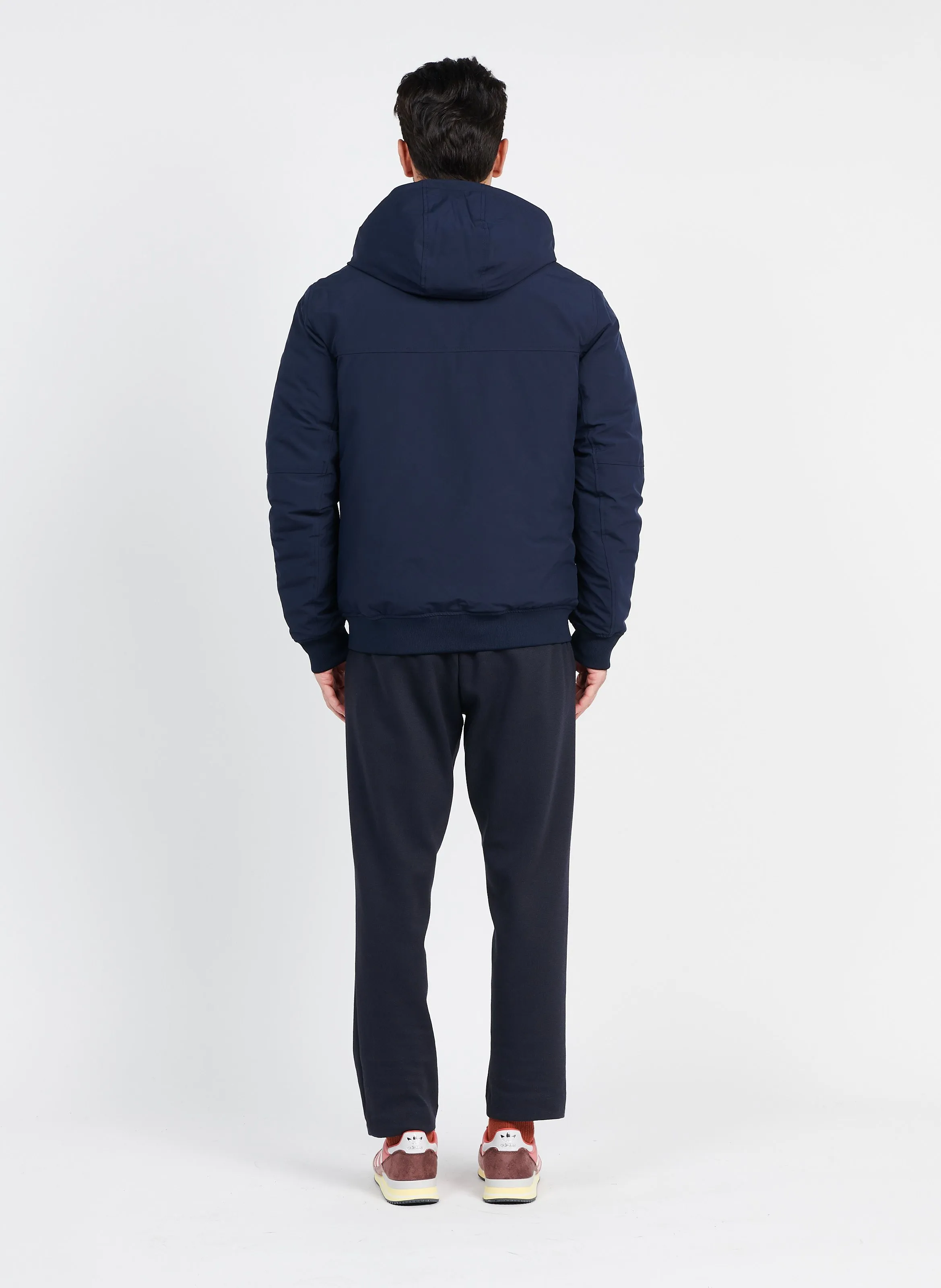 Pantalón recto de mezcla de algodón en azul