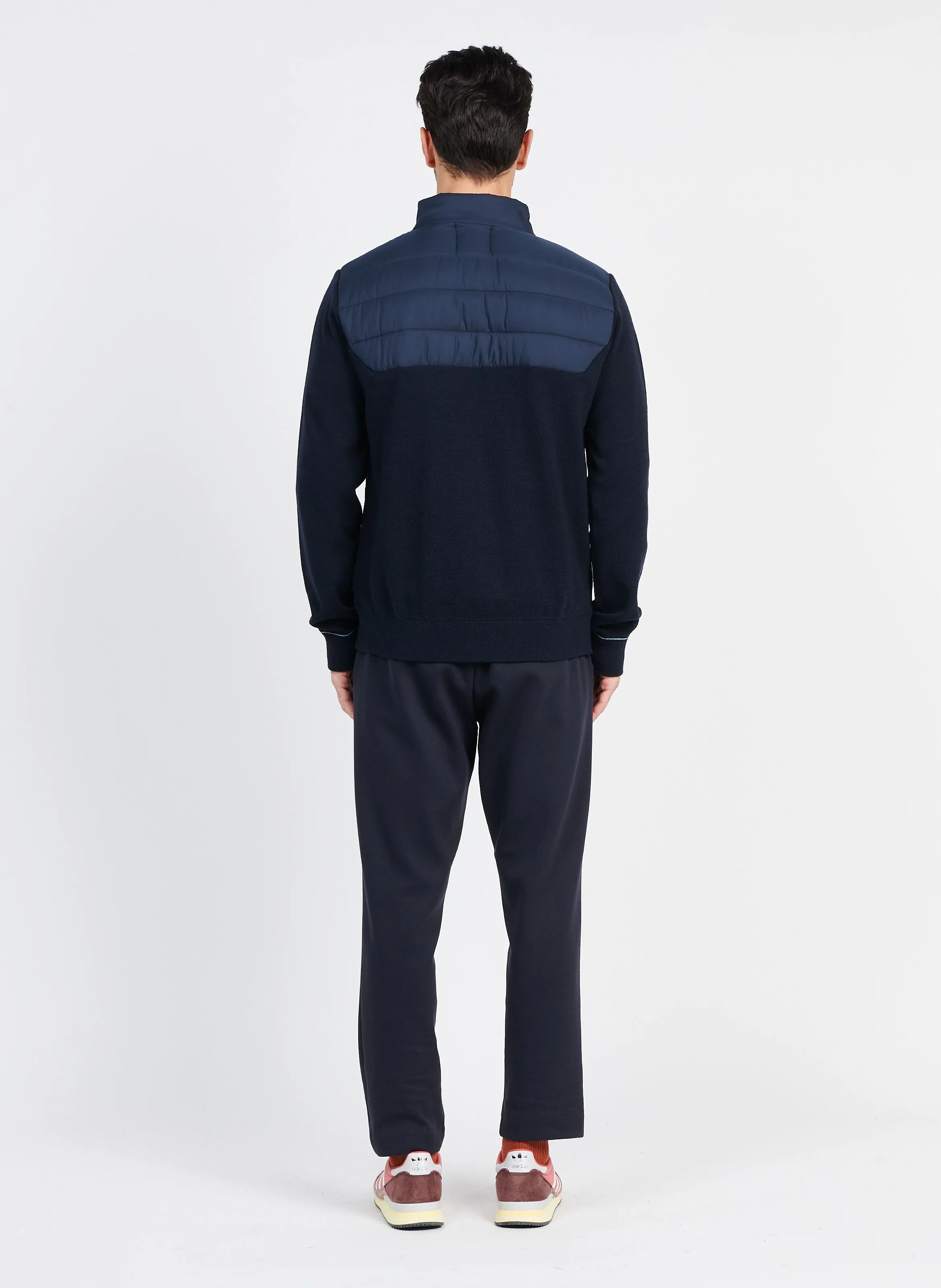 Pantalón recto de mezcla de algodón en azul