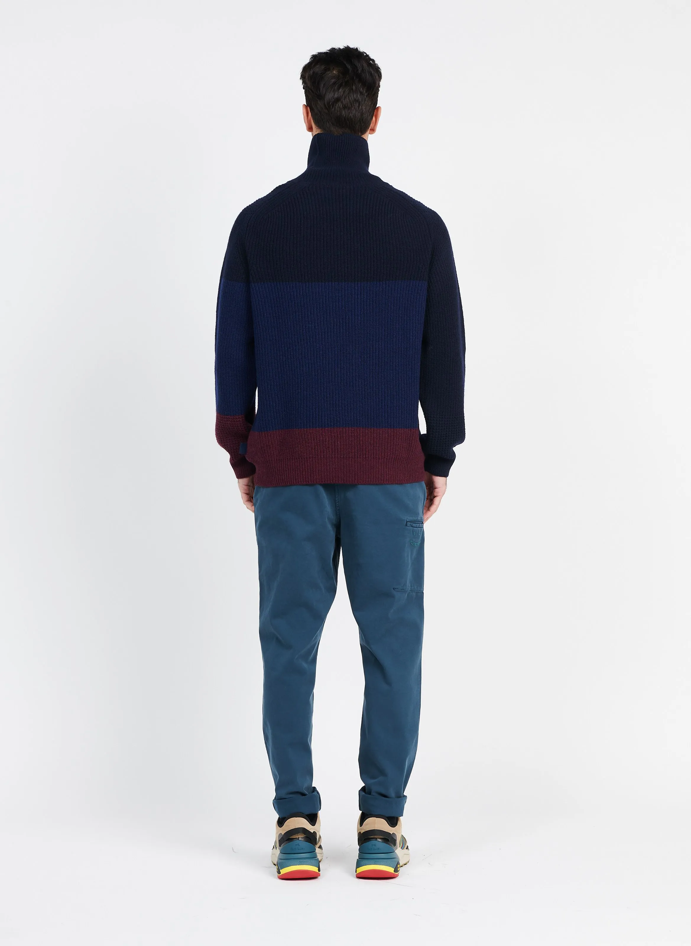Pantalón slim de mezcla de algodón en azul