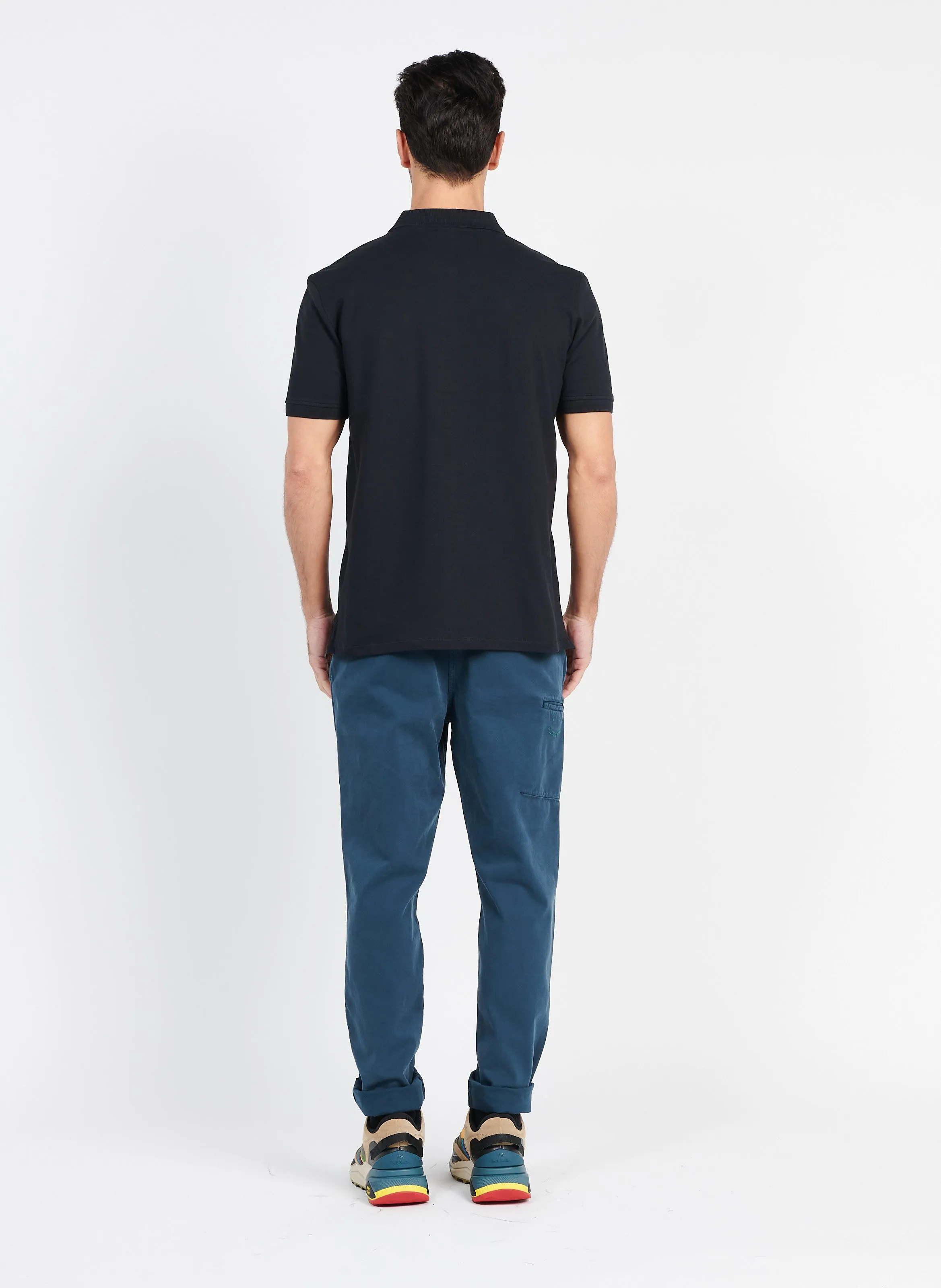 Pantalón slim de mezcla de algodón en azul