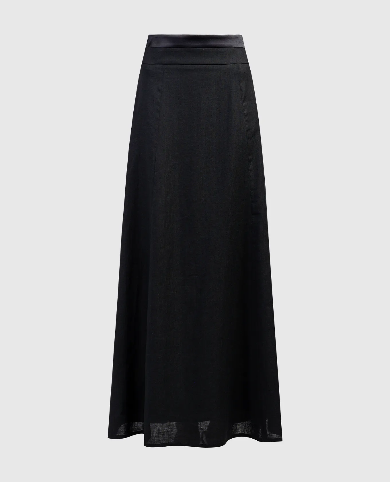 Peserico Black Linen Maxi Skirt for Summer