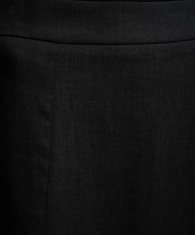 Peserico Black Linen Maxi Skirt for Summer