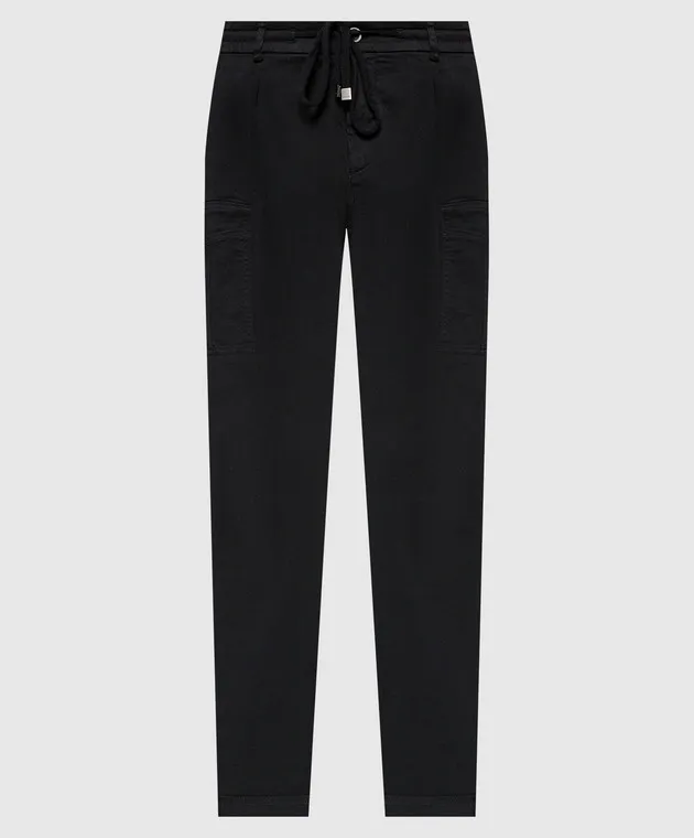 Blue Cargo Pants with Logo by Peserico
