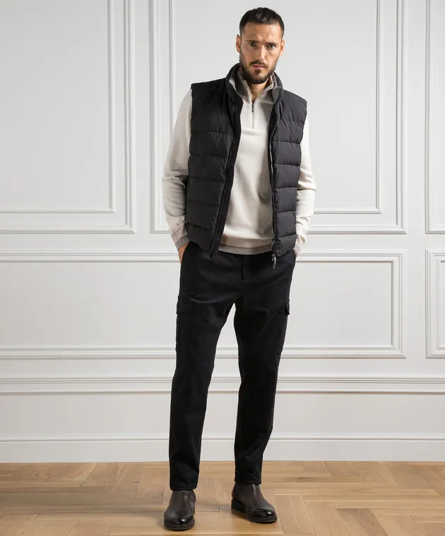 Blue Cargo Pants with Logo by Peserico