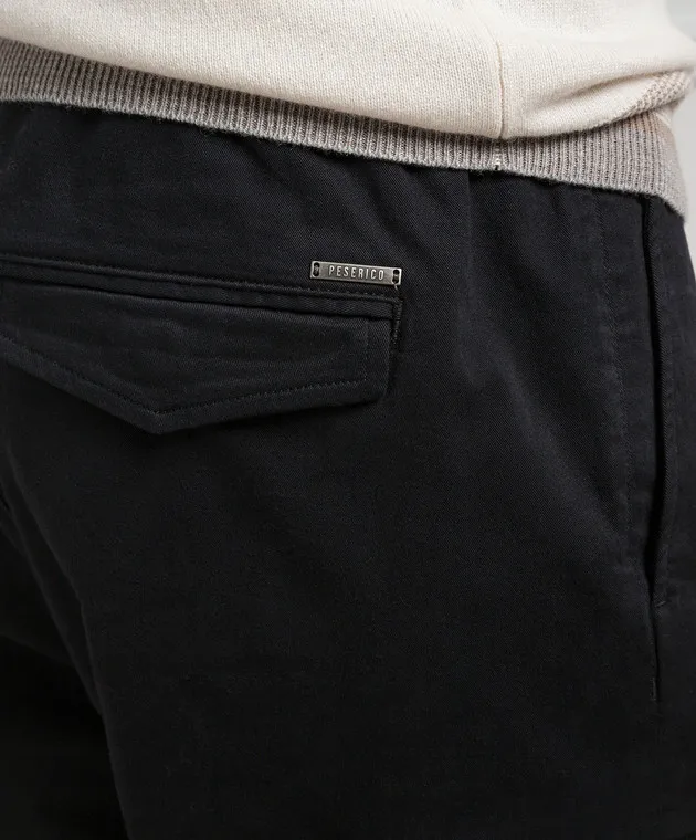 Blue Cargo Pants with Logo by Peserico