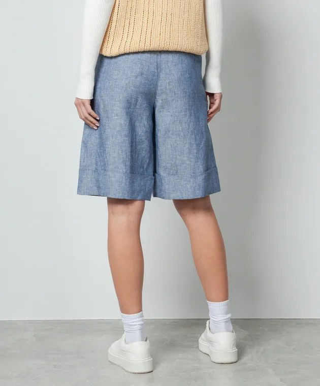 Peserico Blue Linen Shorts