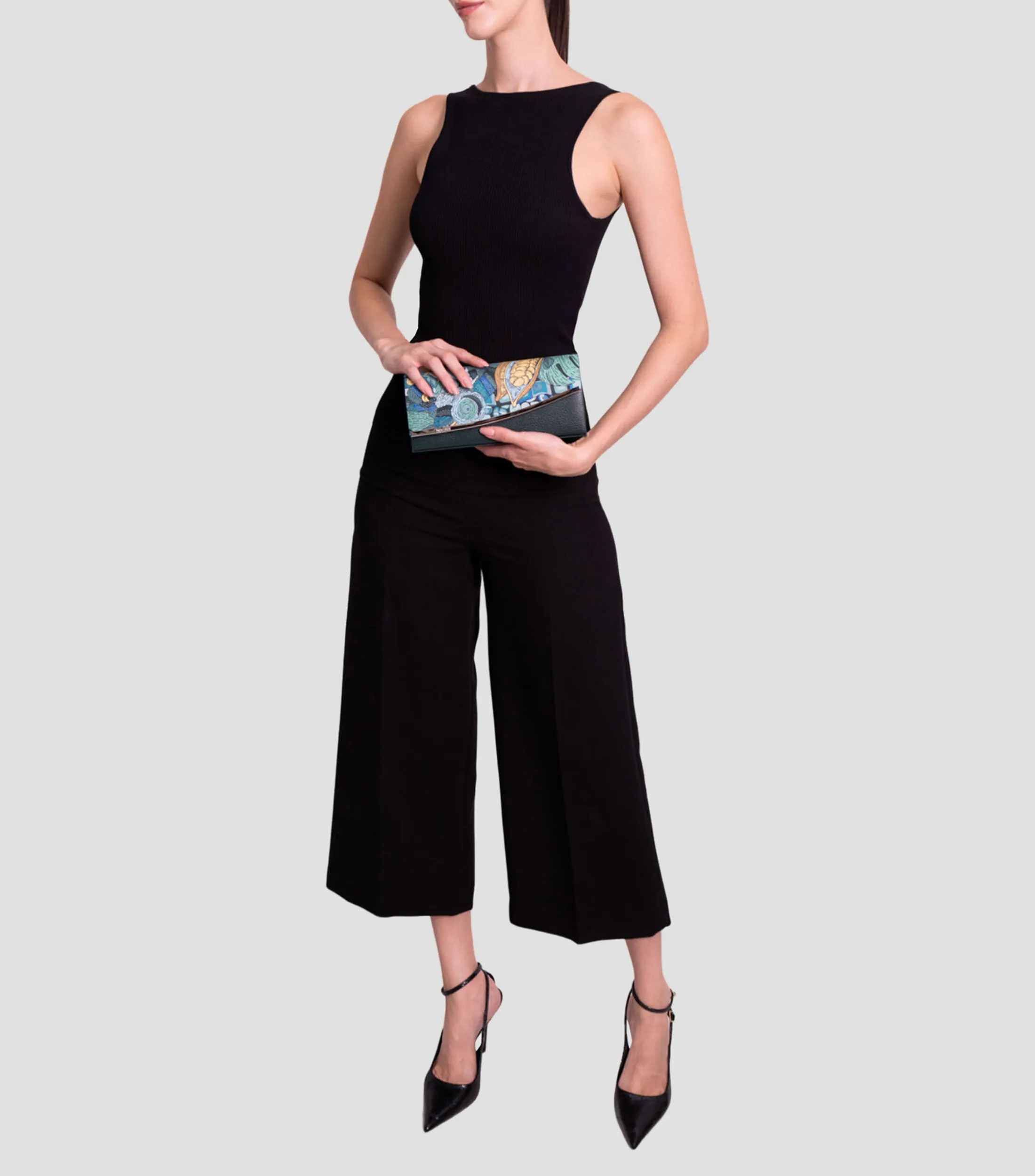 Pineda Covalin Bolso Clutch Akbal Máscara Jade Mujer