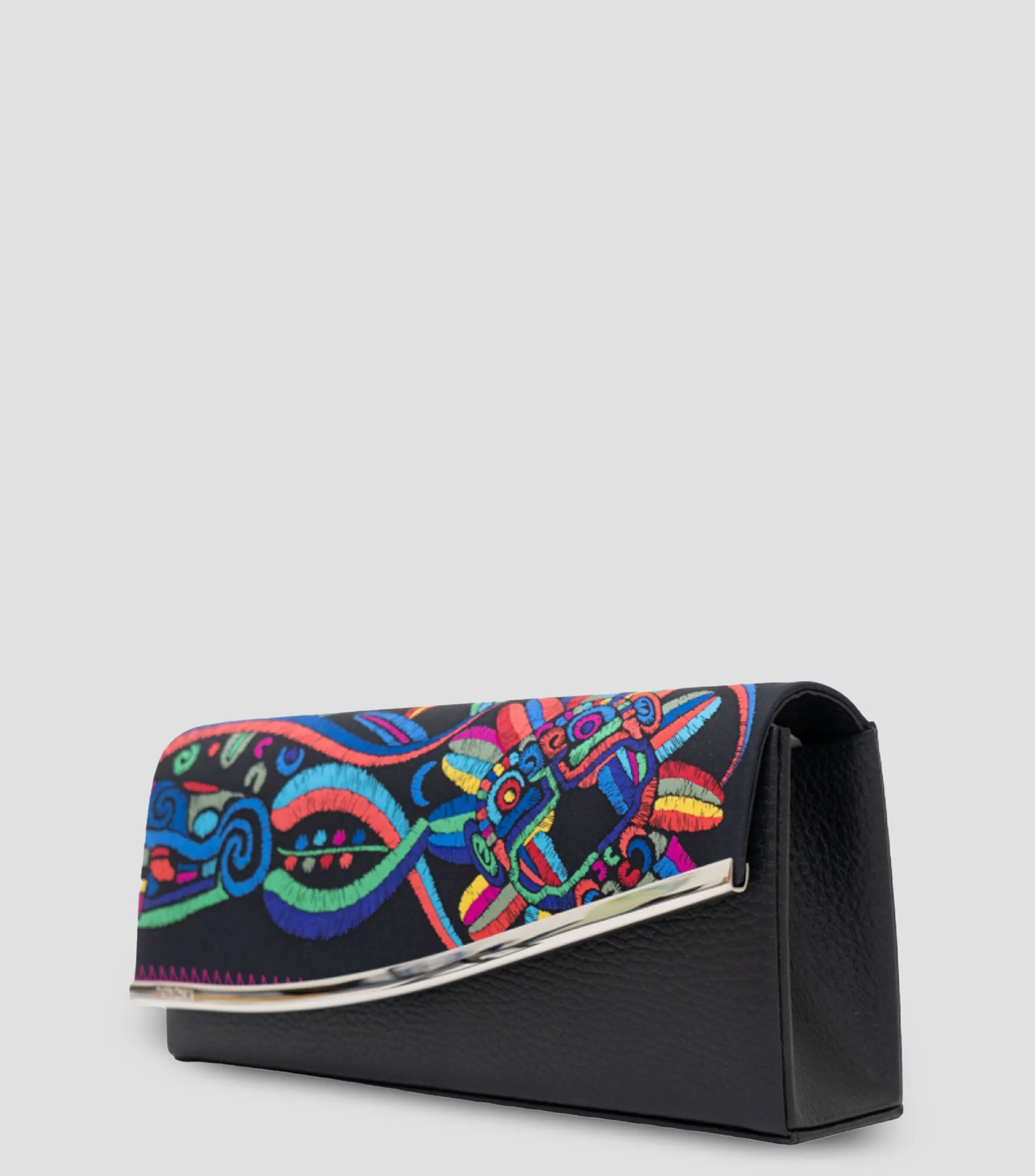 Pineda Covalin Bolso Clutch con estampado Quetzalcóatl Mujer