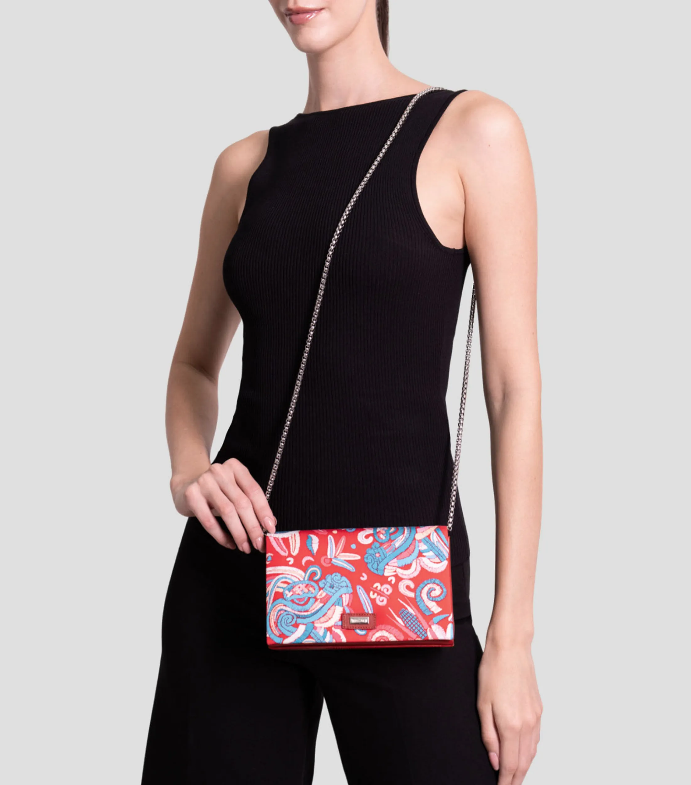 Pineda Covalin Bolso Clutch en Piel Hook Estampado Mujer