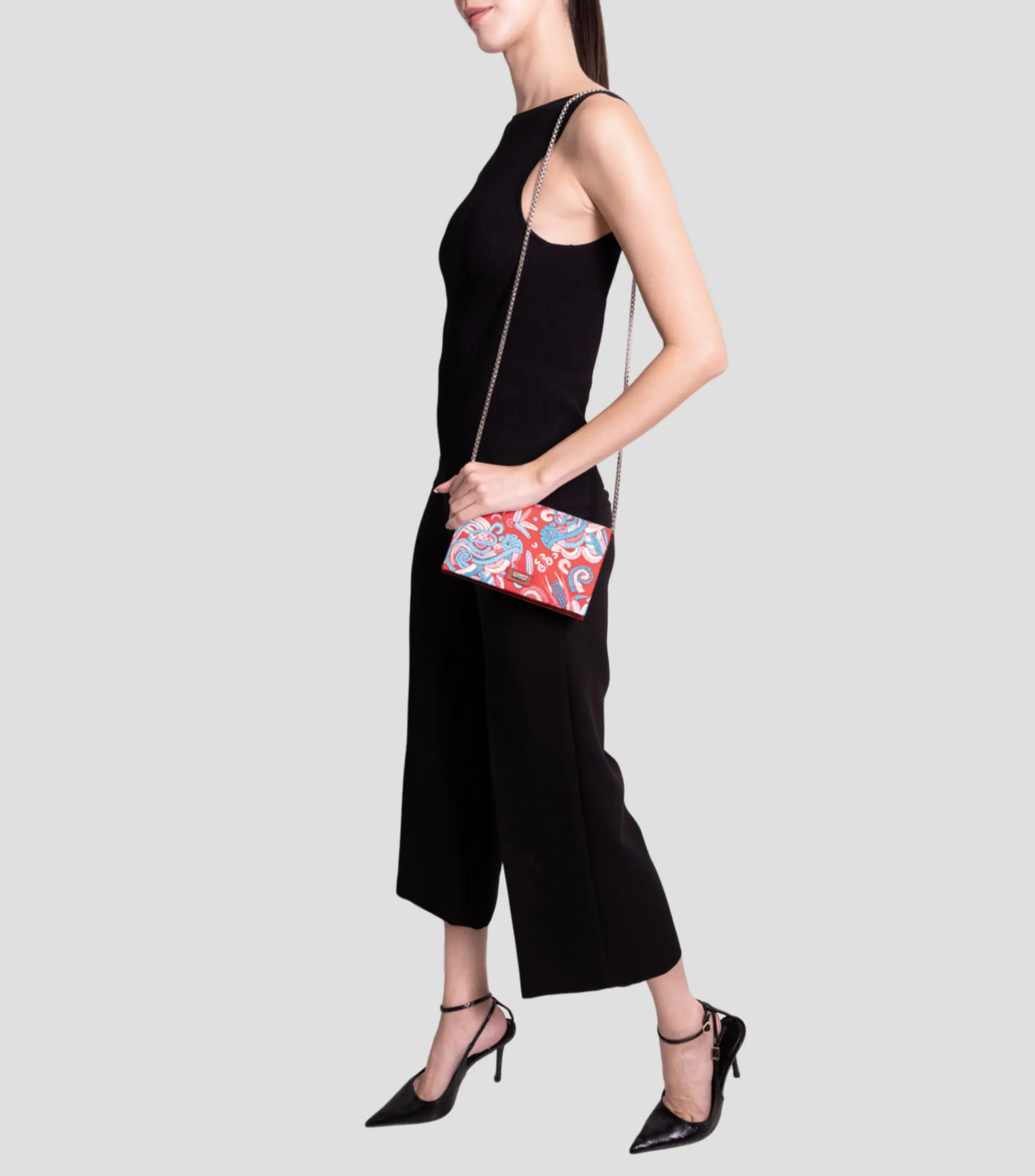 Pineda Covalin Bolso Clutch en Piel Hook Estampado Mujer
