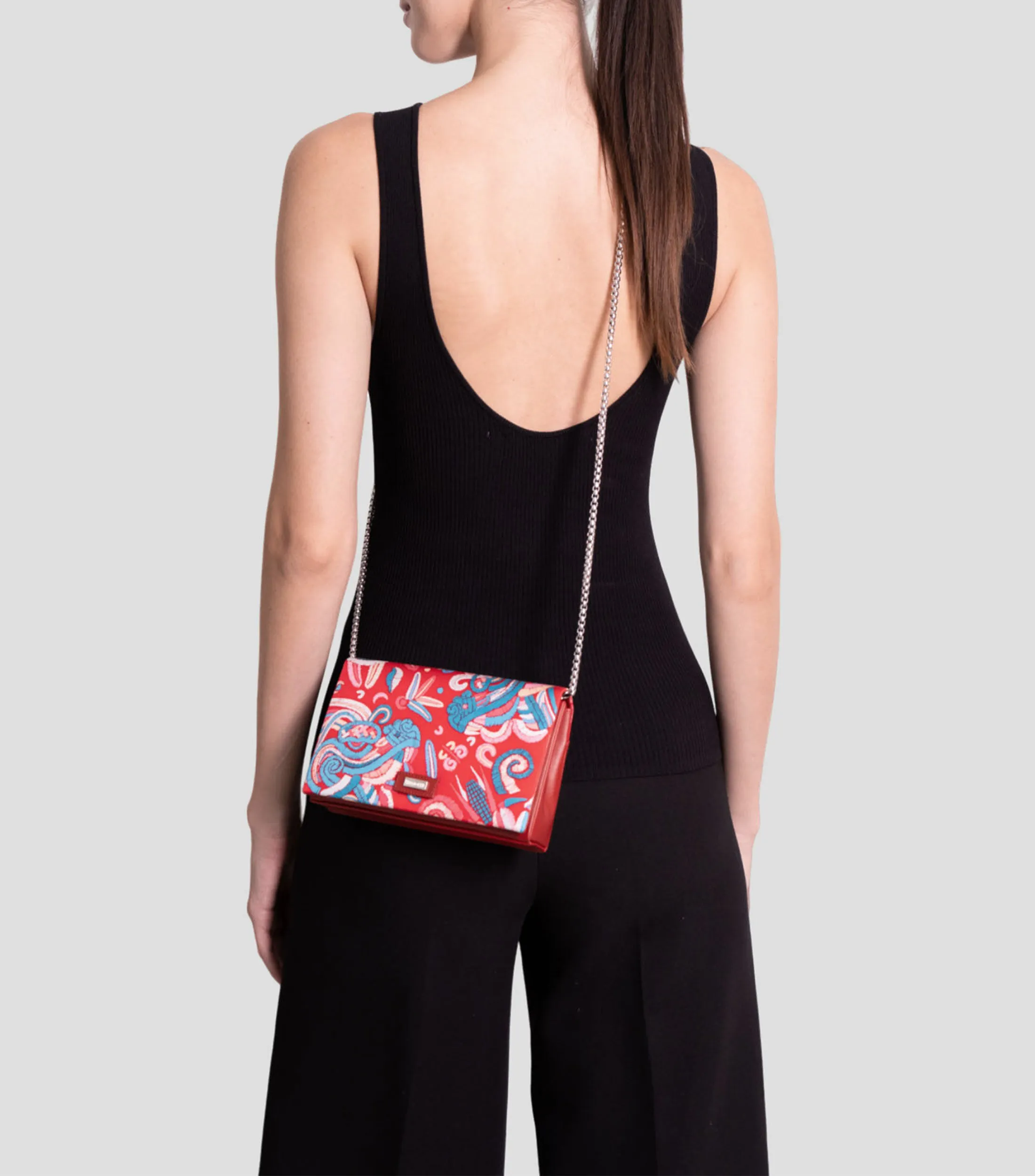 Pineda Covalin Bolso Clutch en Piel Hook Estampado Mujer
