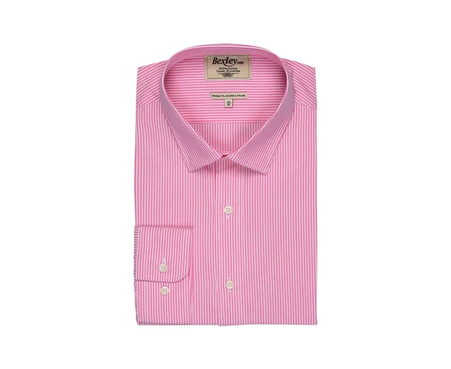 PINK AND WHITE STRIPED COTTON SHIRT  QUENTIN