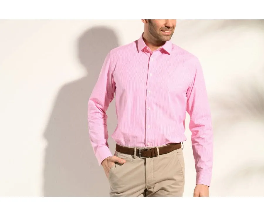 PINK AND WHITE STRIPED COTTON SHIRT  QUENTIN