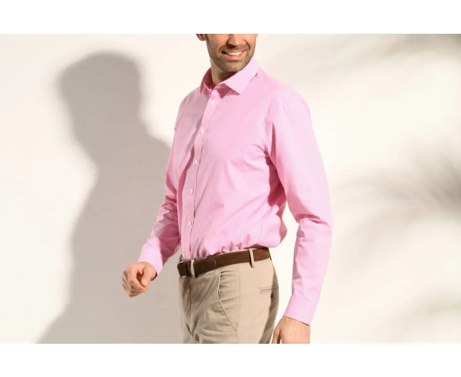 PINK AND WHITE STRIPED COTTON SHIRT  QUENTIN