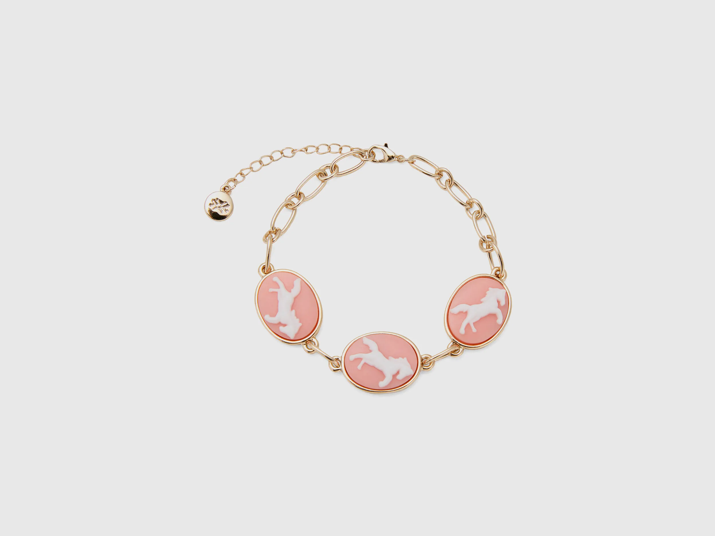 Pink cameo bracelet.