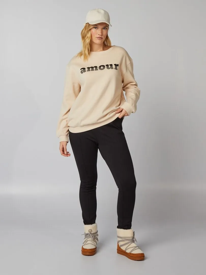 Pink printed sweatshirt.