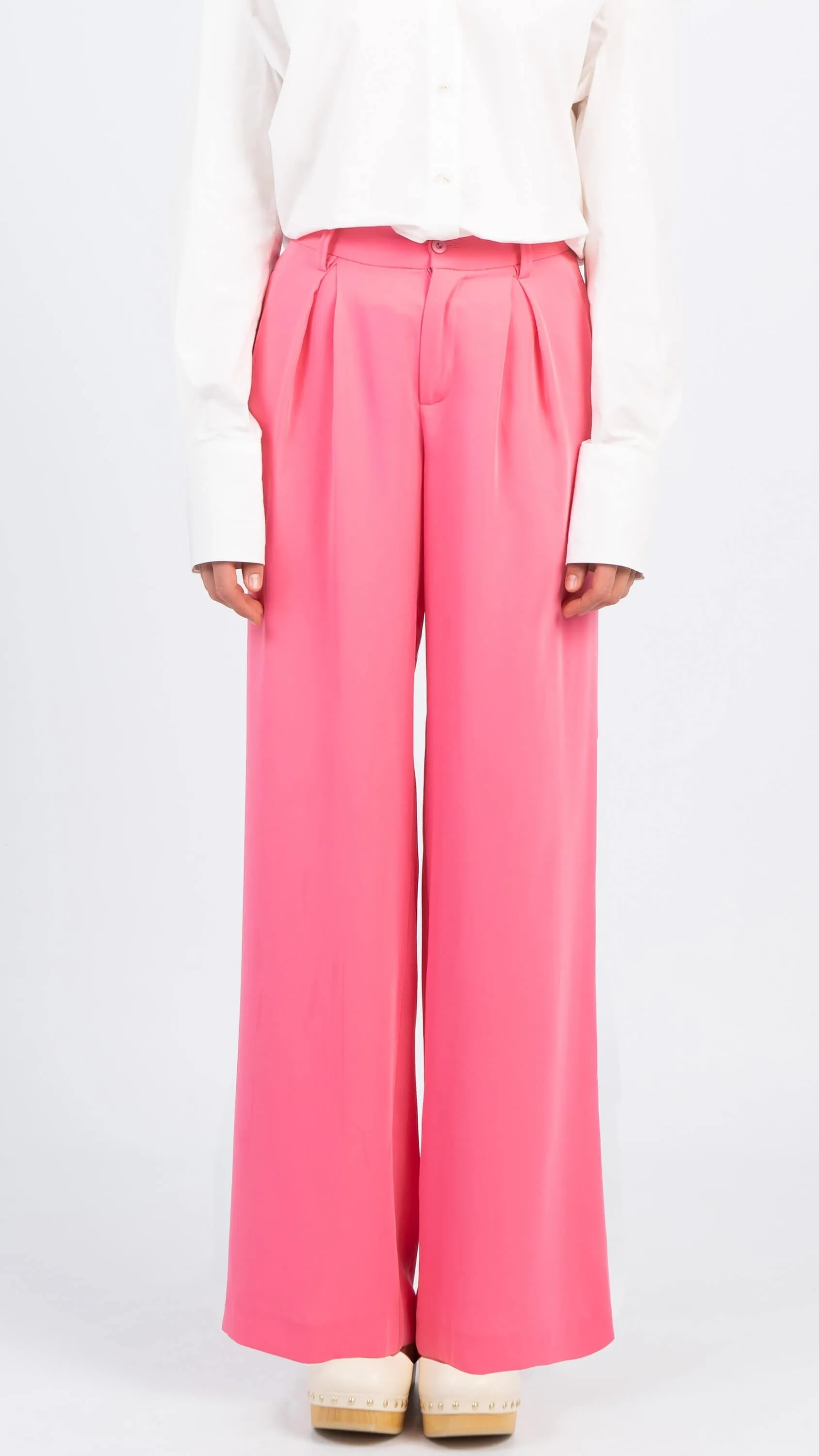 PINK SATIN PANTS: TOPRATED FASHION BOTTOMS IN PINK SATIN MATERIAL