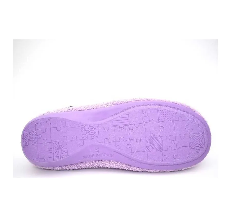 WOMEN'S COMFORTABLE FRESH RUFFLE SLIPPER HOME TSHIRTS LILAC BOW