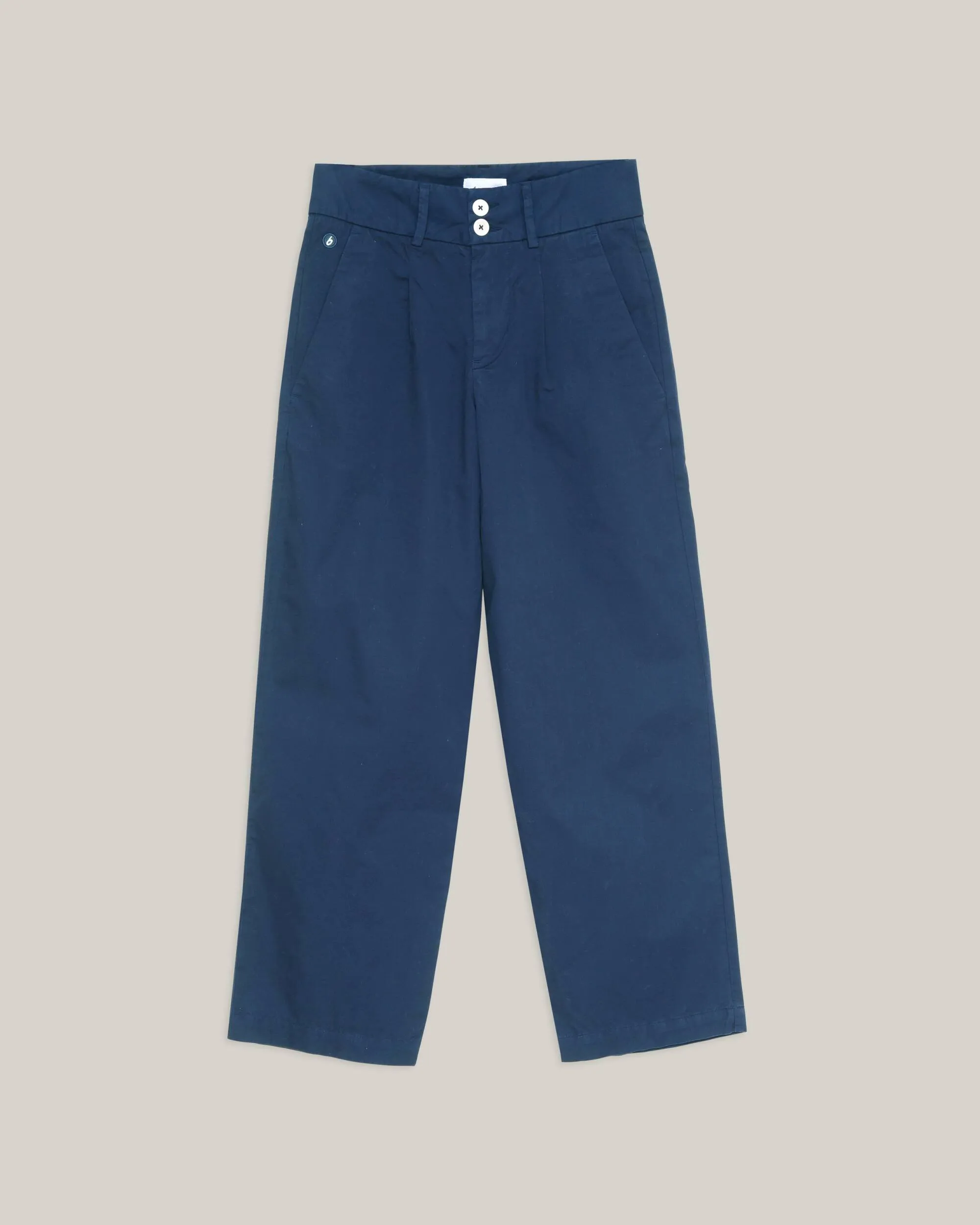 Navy Pleated Pants for Women