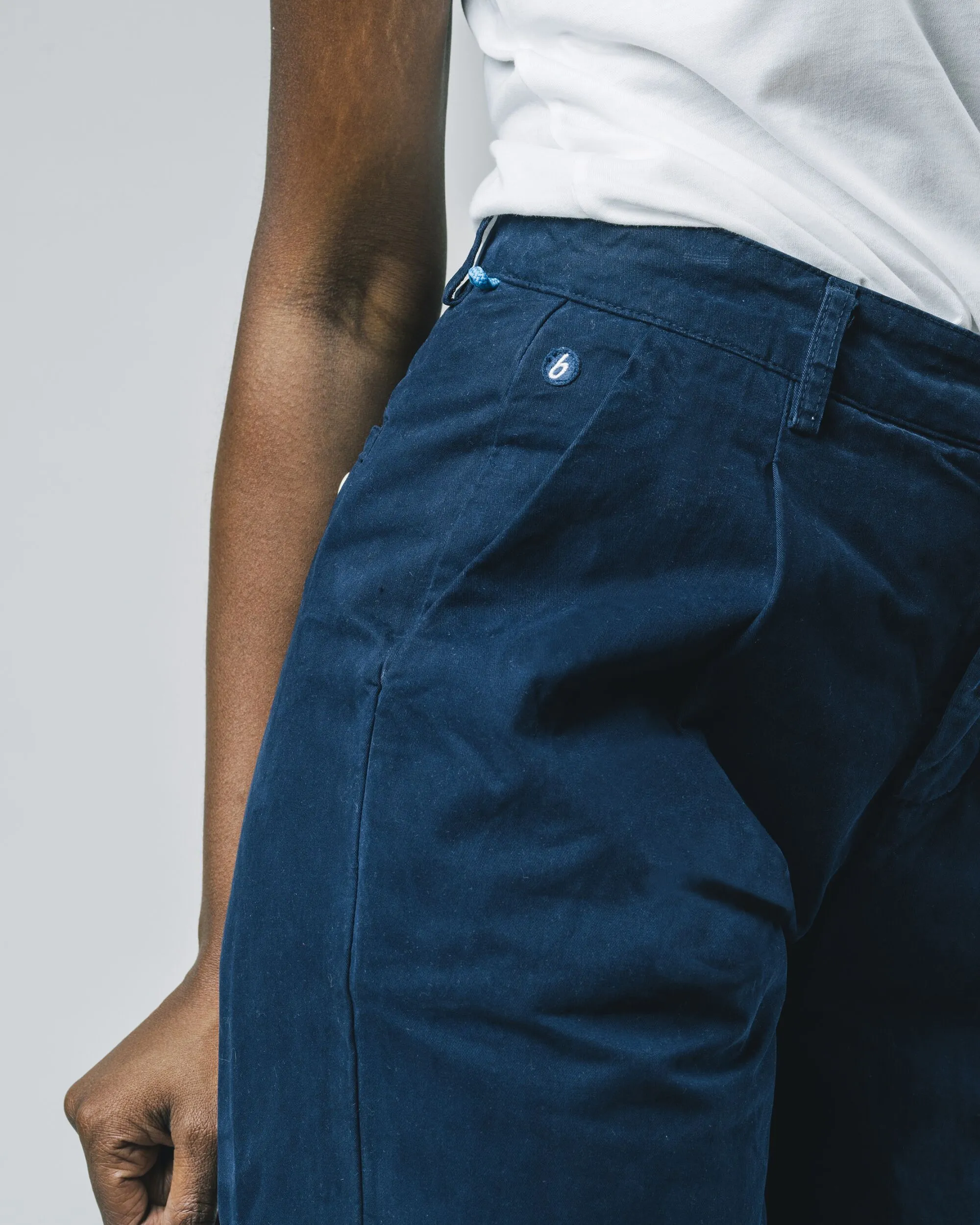 Navy Pleated Pants for Women