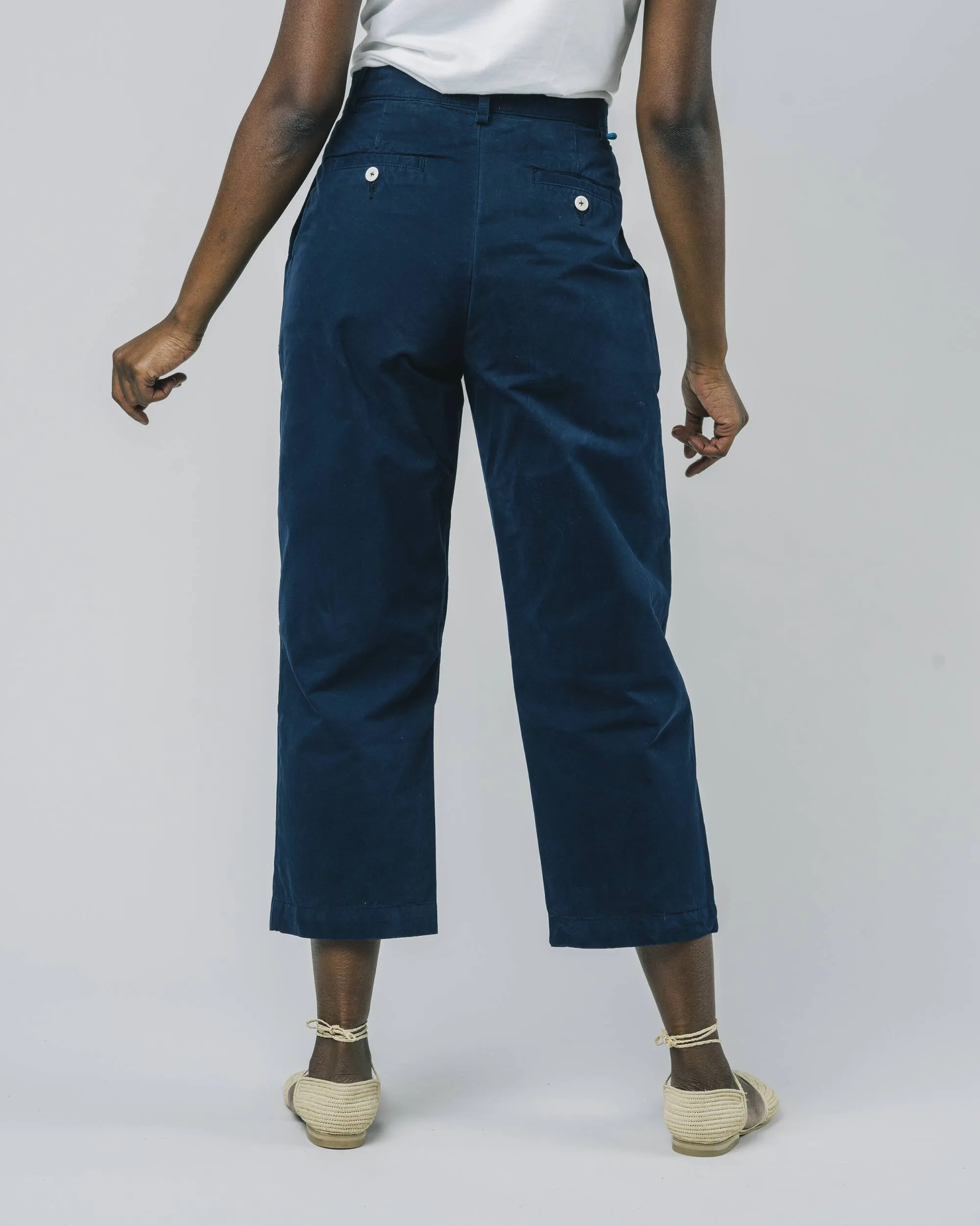 Navy Pleated Pants for Women