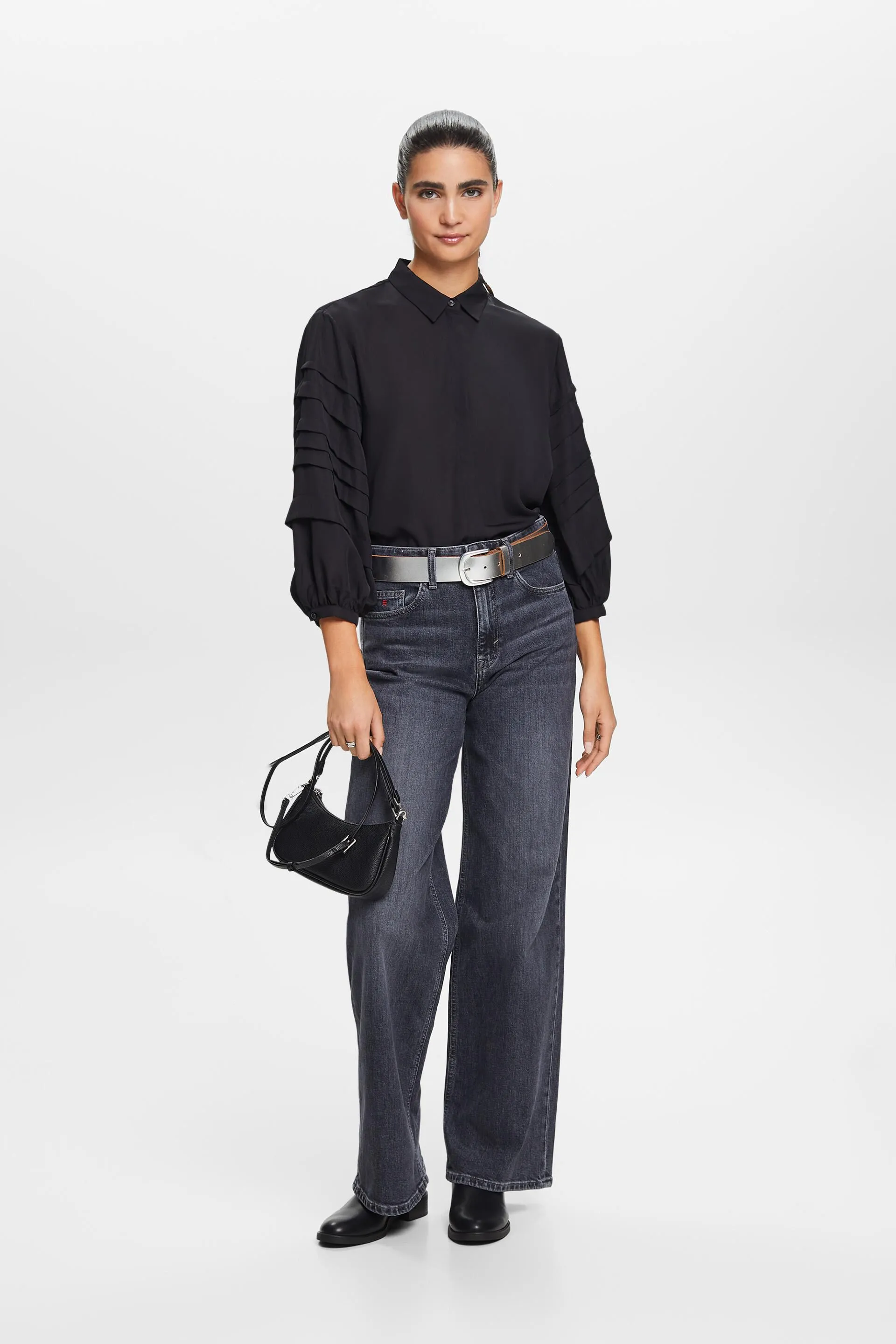 Pleated shirt blouse