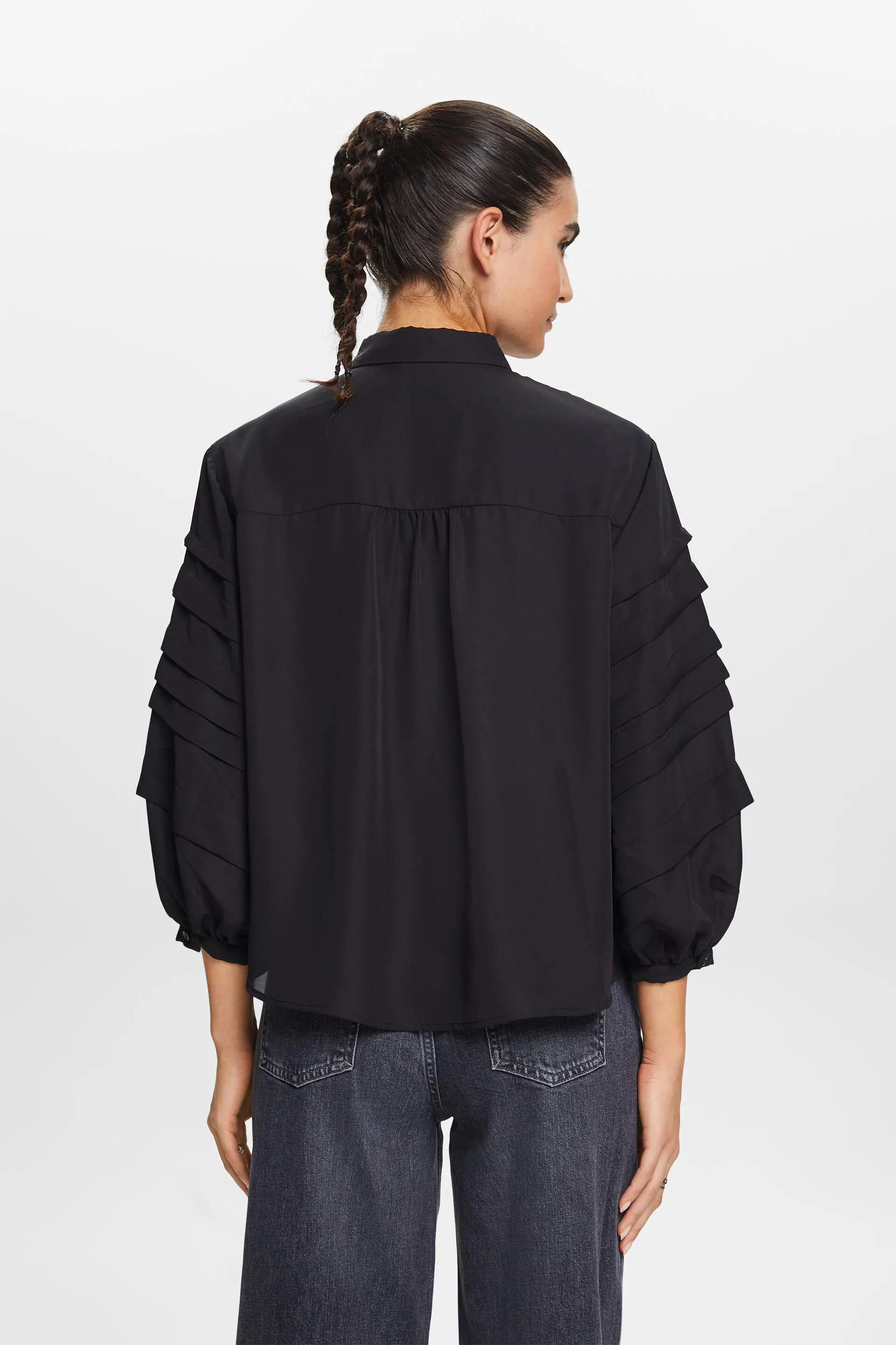 Pleated shirt blouse