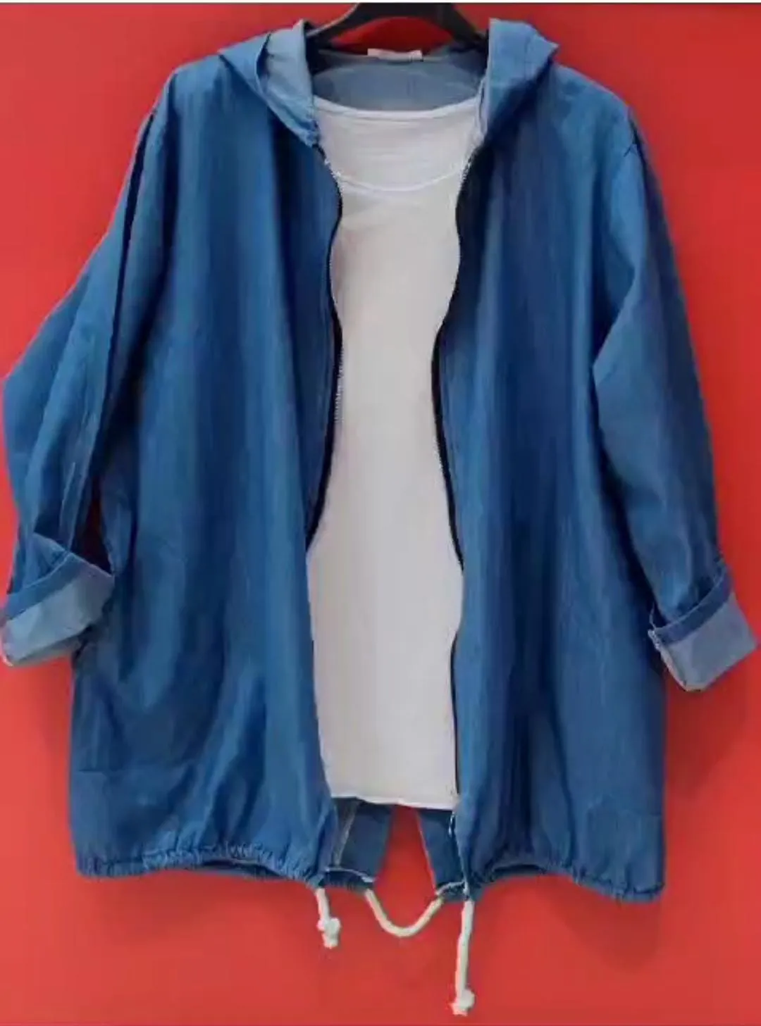Plus Size Womens Casual Denim Jacket