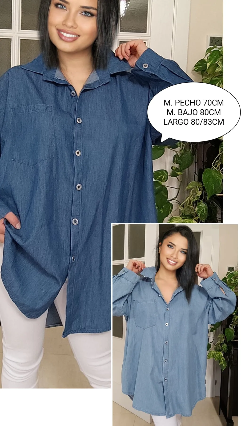 Plus Size Women's Denim Shirt