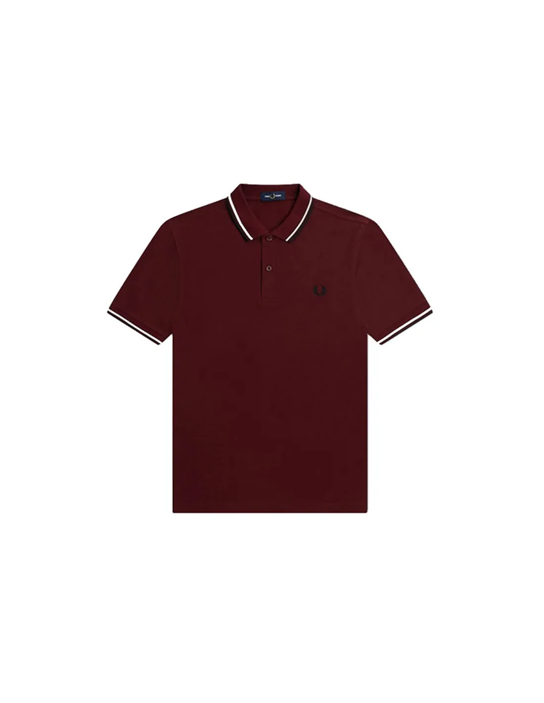 Polo shirt Fred Perry twin tipped hombre color granate.