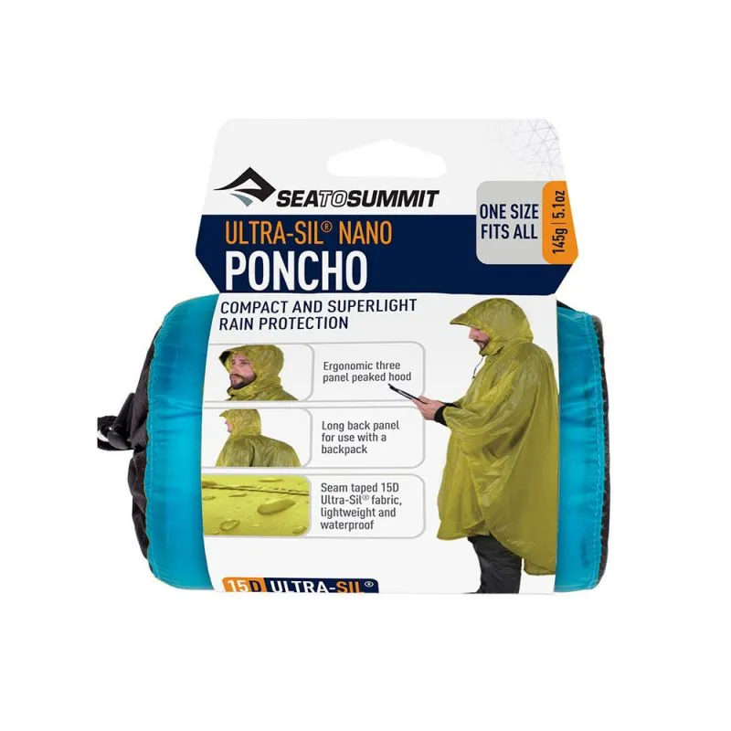 Poncho by Sea to Summit in 15D, Azul to meet all your outdoor needs.