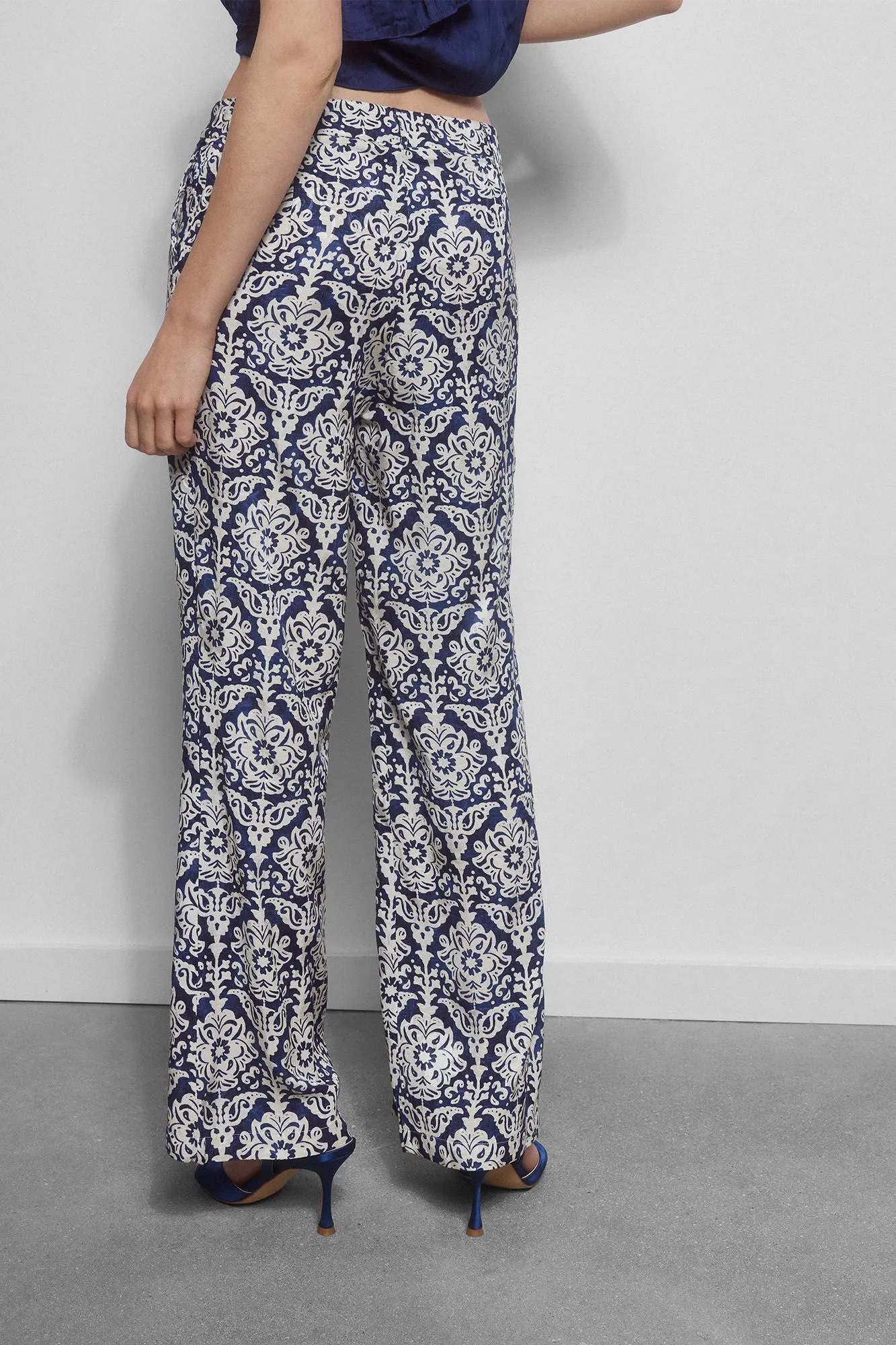 Patterned Flared Trousers