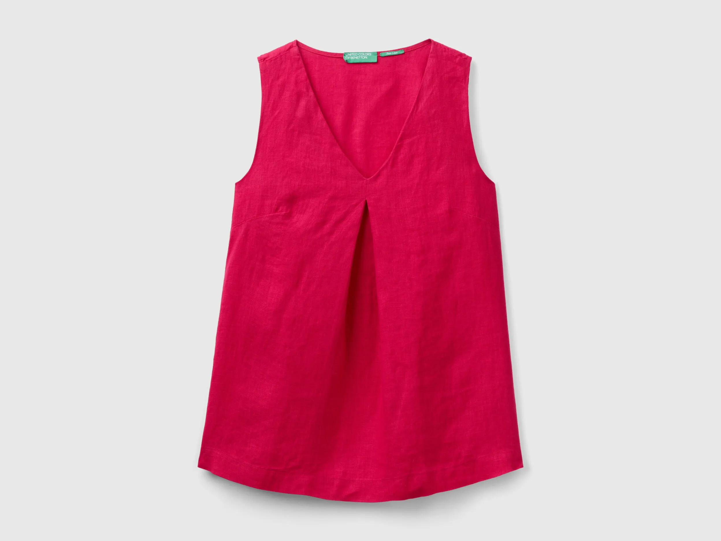 Pure linen sleeveless blouse
