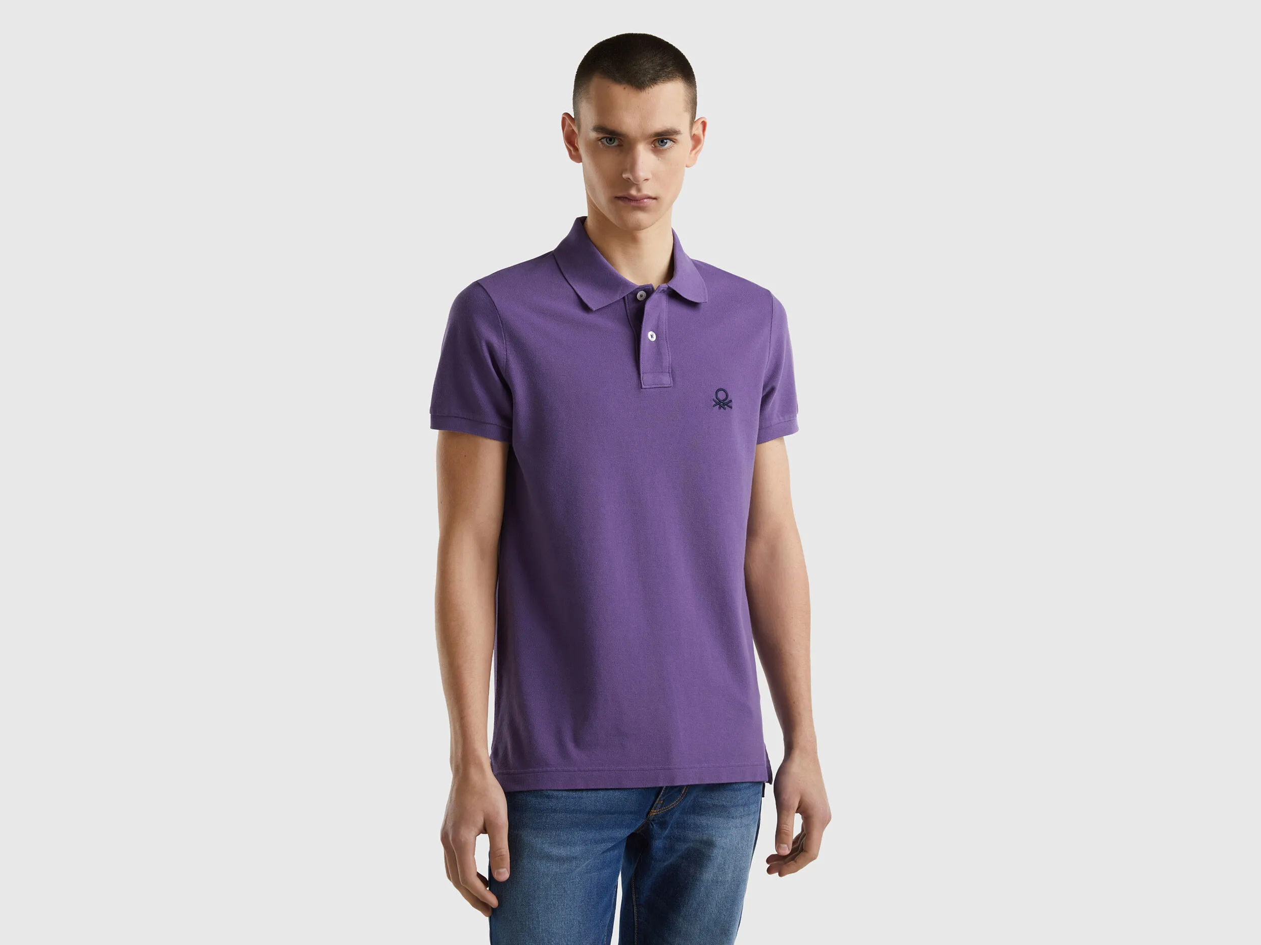 Purple slim fit polo