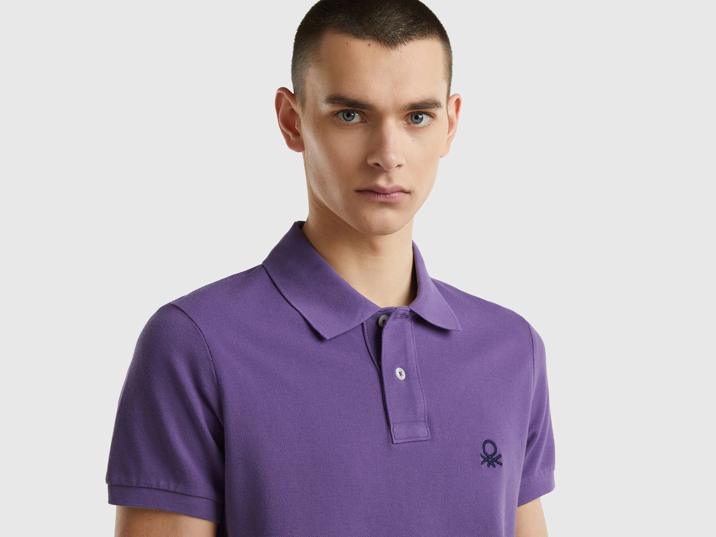 Purple slim fit polo
