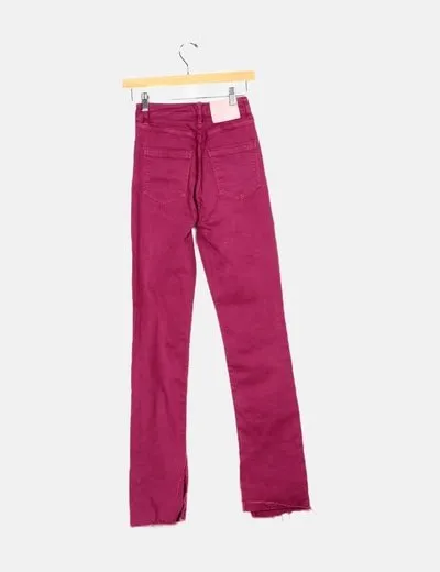 Purple Zara flare jeans.