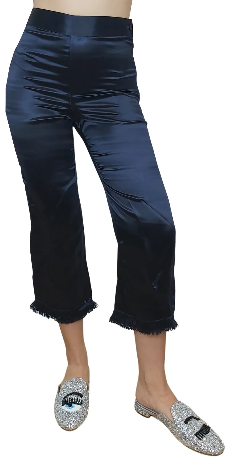 Blue Silk Pants by QÜINA