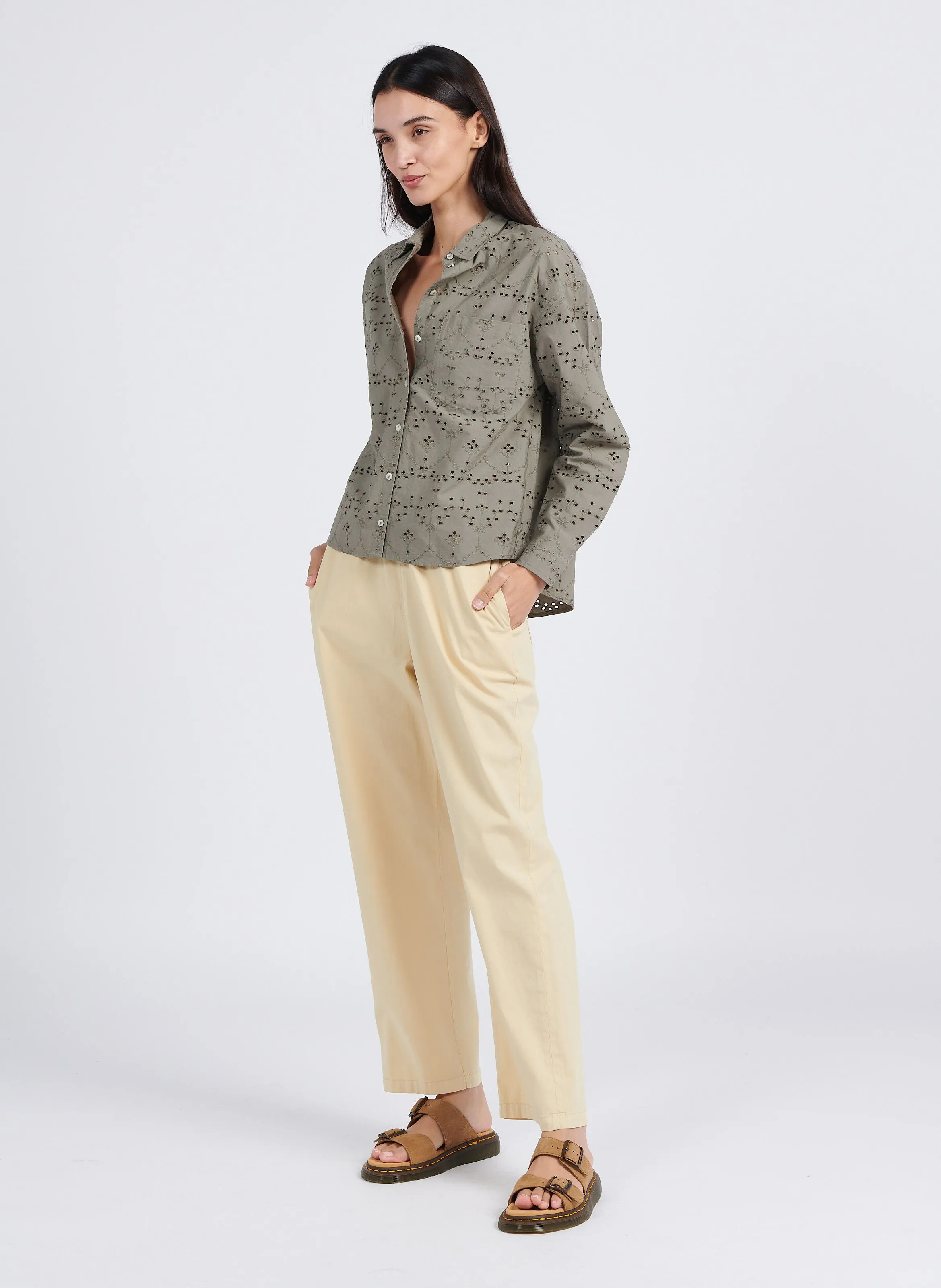 REIKO CAPRI  PANTALóN PARACAíDAS DE MEZCLA DE ALGODóN EN BEIGE