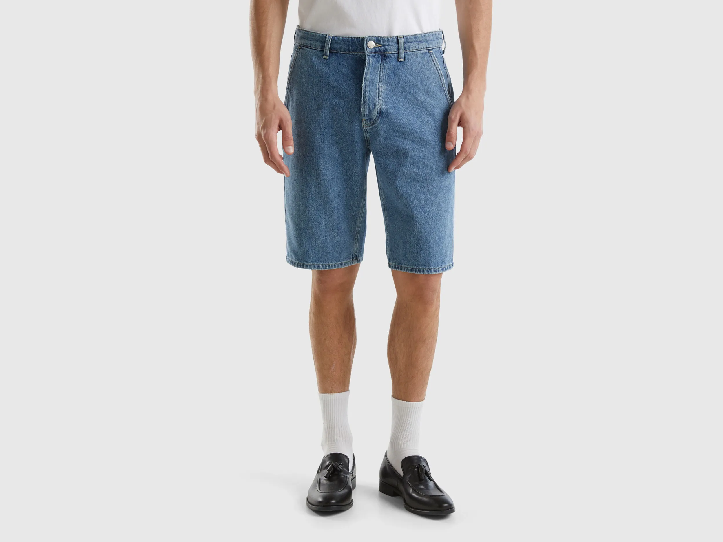 Relaxed fit denim bermuda shorts