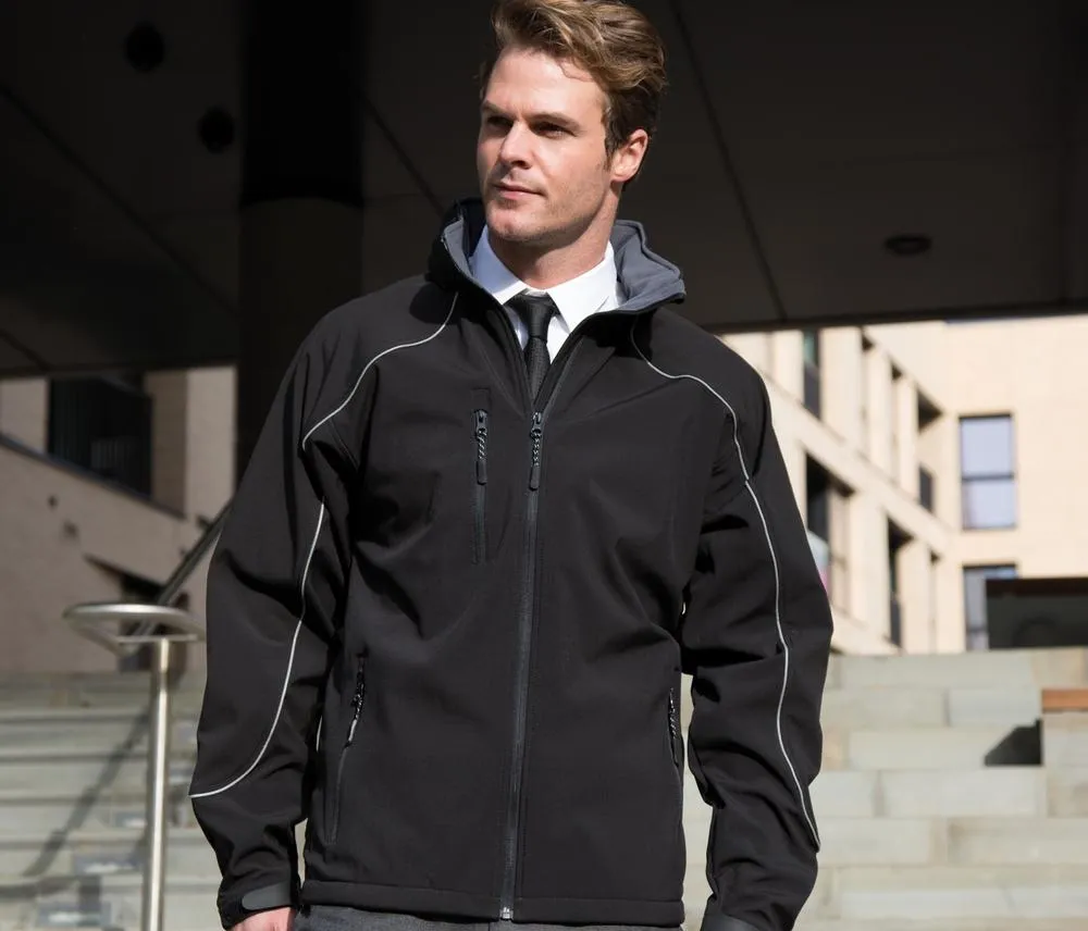 Result Softshell Hooded Black Black RS118