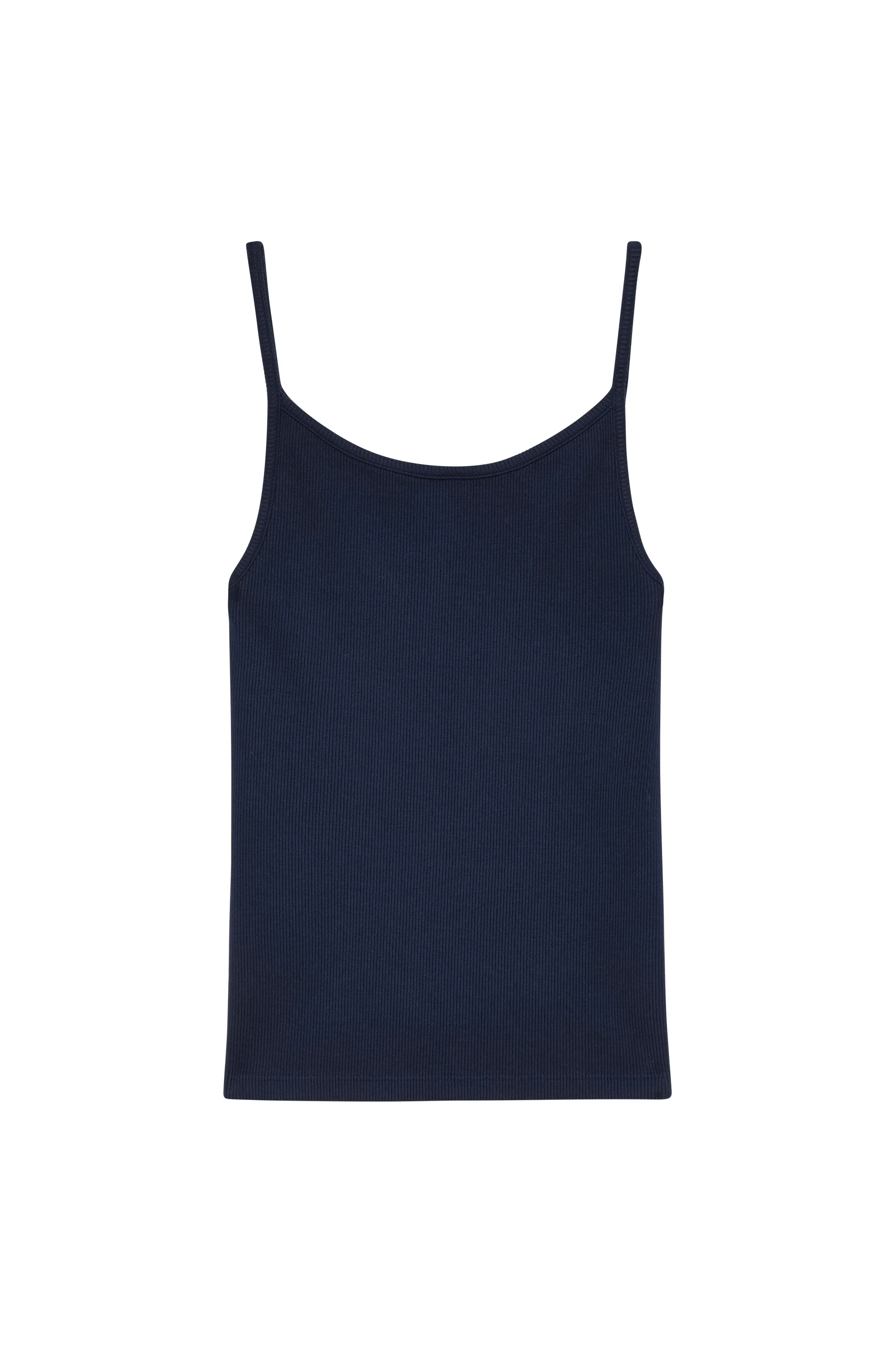Rib Spaghetti Tank Navy