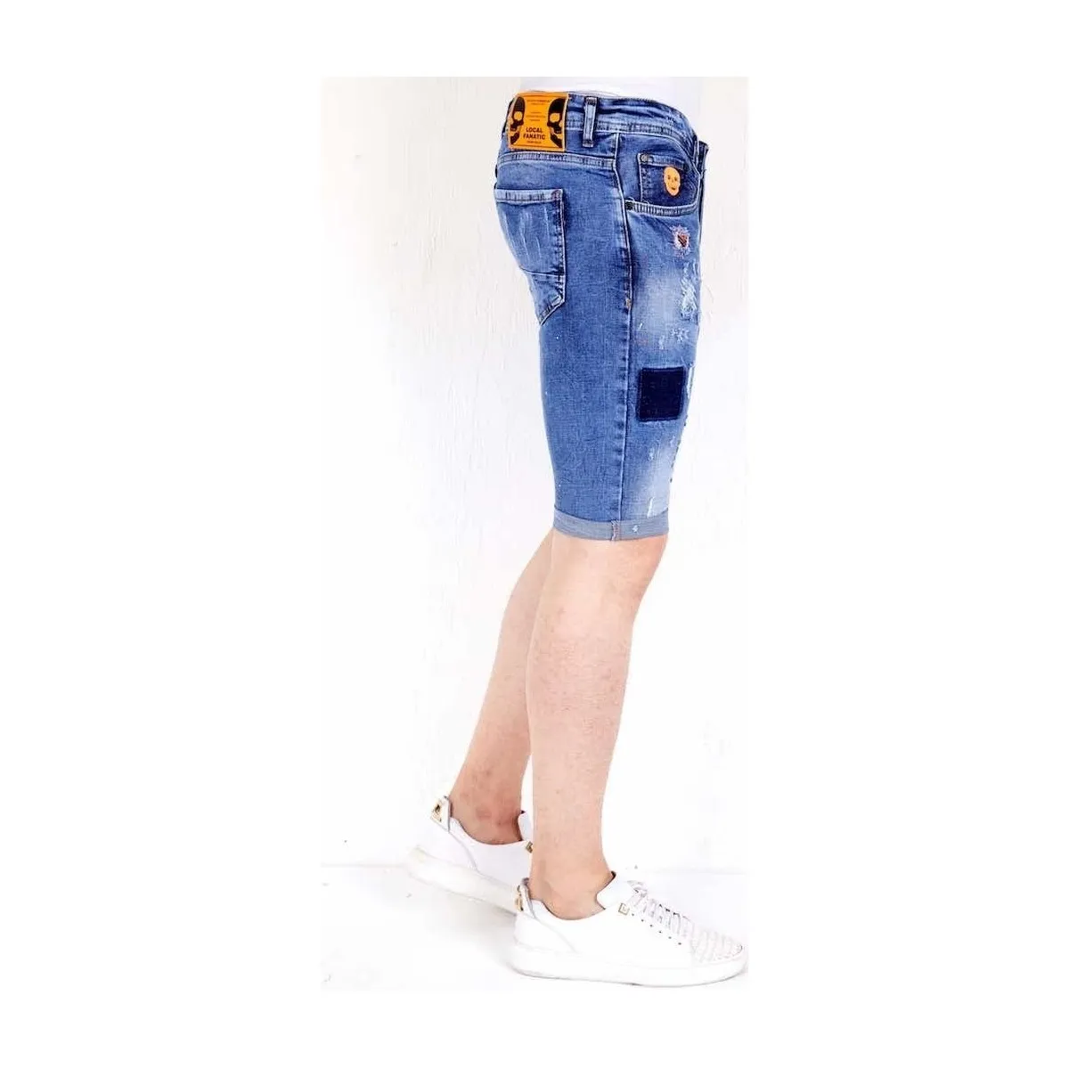 Ripped Denim Men's Bermuda Shorts