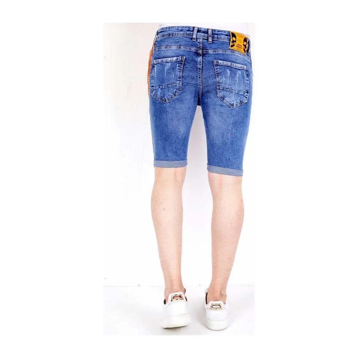 Ripped Denim Men's Bermuda Shorts