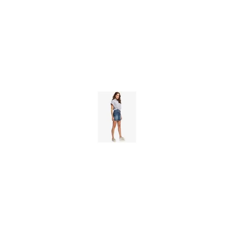 ROXY WOMEN'S SHORT SLEEVE SHIRT  FULL TIME DREAM (MOOD INDIGOS LAGOS STRIPES)  DIRECT RESULT