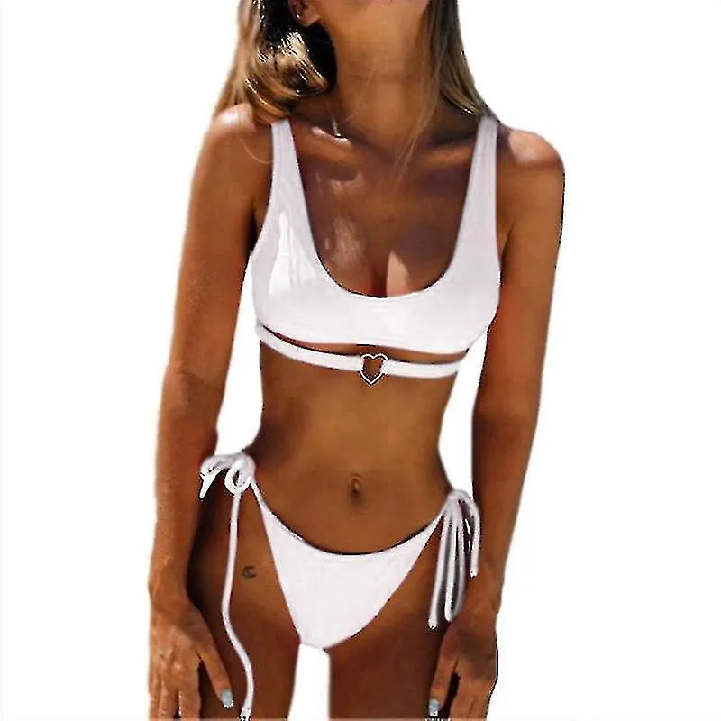 SEXY SCOOP NECK STRAPS CUTOUT HIGH CUT TANGA 2PCS BIKINI SETS TRIANGULAR HIGHEXPECTED SWIMWEAR