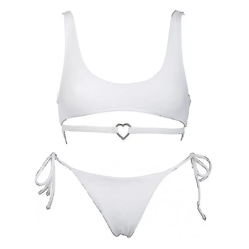 SEXY SCOOP NECK STRAPS CUTOUT HIGH CUT TANGA 2PCS BIKINI SETS TRIANGULAR HIGHEXPECTED SWIMWEAR